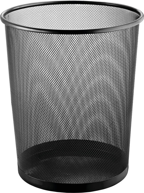 Helit Papierkorb The Circle Network Mesh – 23 l – Stahl, Schwarz – Ø 295 × H 350 mm