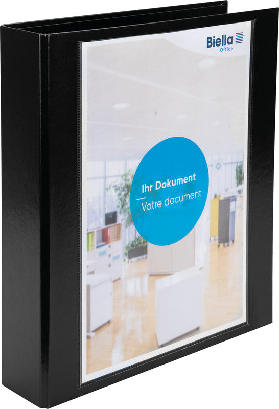 Biella Sichtbuch – A4, mit Fronttasche, schwarz, Karton