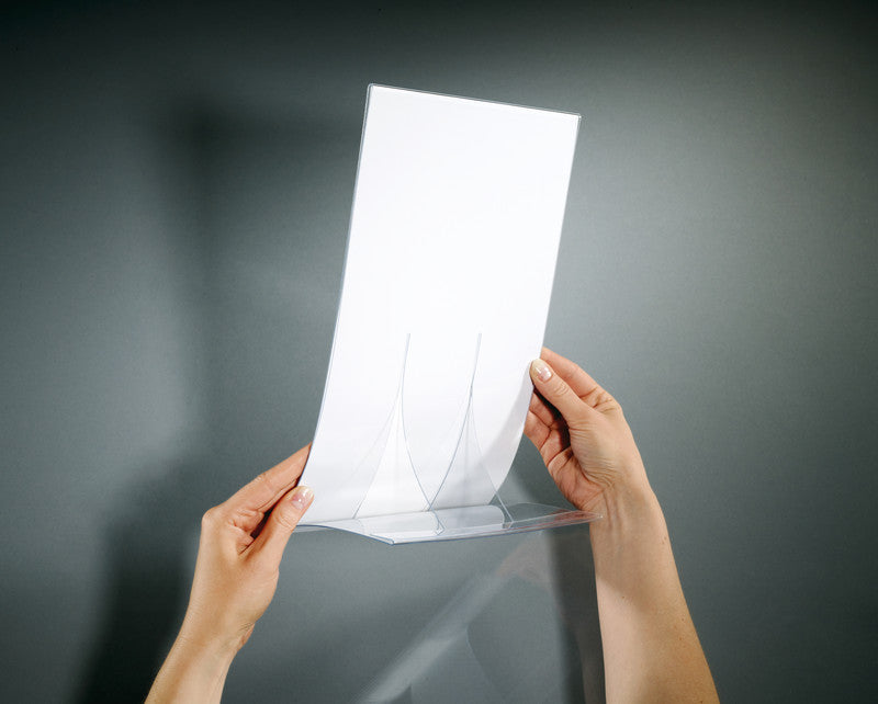 Sigel Tischaufsteller – für A5 Hochformat, Transparent, Kunststoff, 157×90×225 mm