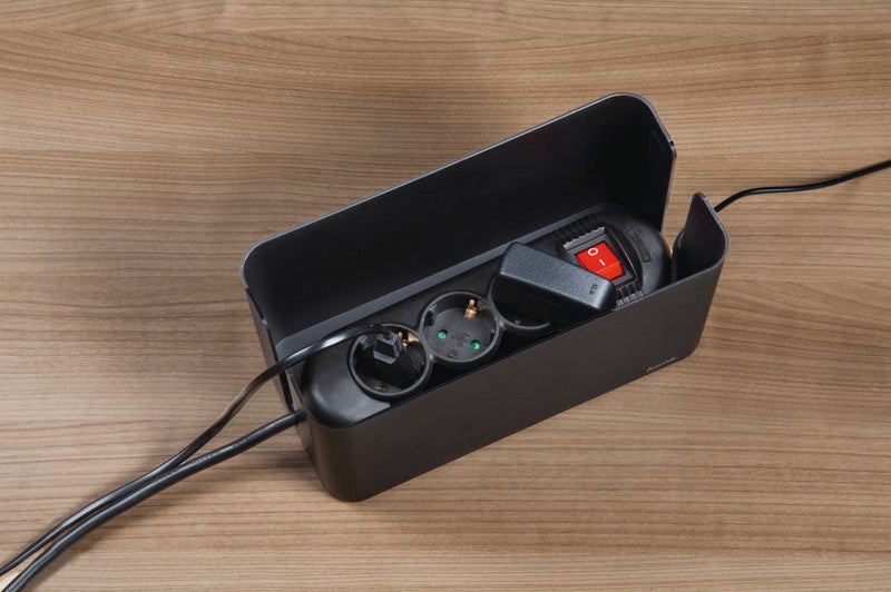 Hama Mini Kabelkanal 230 × 118 mm – zuschneidbar – für Kabel bis Ø 15 mm – schwarz – Kunststoff