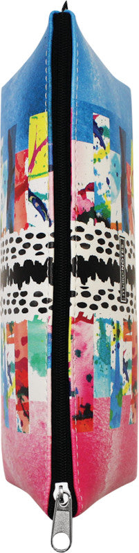 Makenotes Buntes Grunge Dreieckiges Etui, Leer – Kunstleder – 21 × 9 × 7 cm