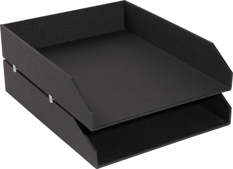 Exacompta Office by Me – Briefkorb-Set für A4+, Recycling-Karton, Schwarz, 2er-Set, 260 × 130 × 337 mm