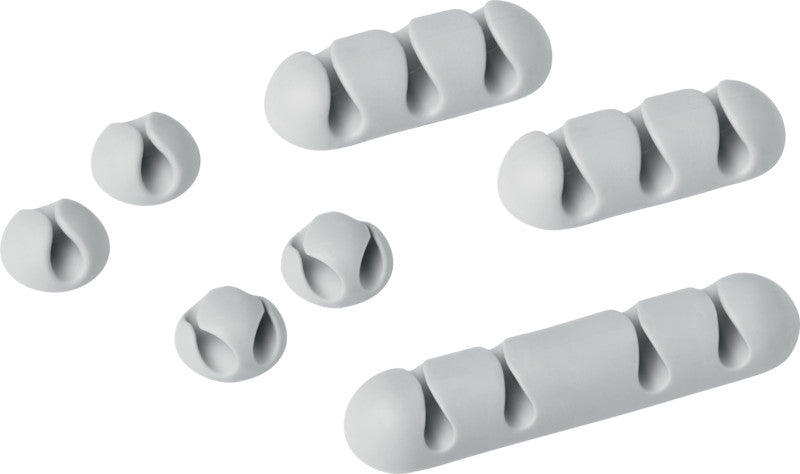 Durable Cavoline Kabel-Clip – Kunststoff, Grau, Selbstklebend, für Telefon- und USB-Kabel bis Ø 5 mm