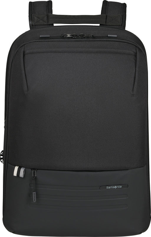 Samsonite Stackd Biz Notebook-Rucksack – 22/30 l, Aufsteckfunktion, USB-Port, recyceltes PET (rPET), Schwarz