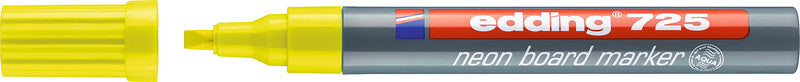 Edding Kreidemarker 725 – Keilspitze, 2–5 mm – 5er-Set, Farben sortiert (weiss, neongelb, neonblau, …)