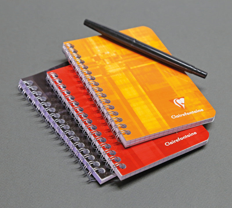 Clairefontaine Spiralblock, 95 × 140 mm, kariert, Spiralbindung, Karton, 50 Blatt, 50 g/m² – sortiert