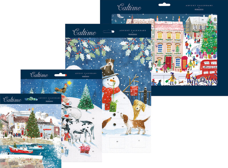 Caltime Adventskalender Briefkasten, Karton, sortiert, 24,5 × 35 cm – eco:plus