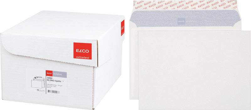 Elco Couvert B5, ohne Fenster, selbstklebend, naturweiss, 100 g/m², mit Innendruck – 500 Stk.