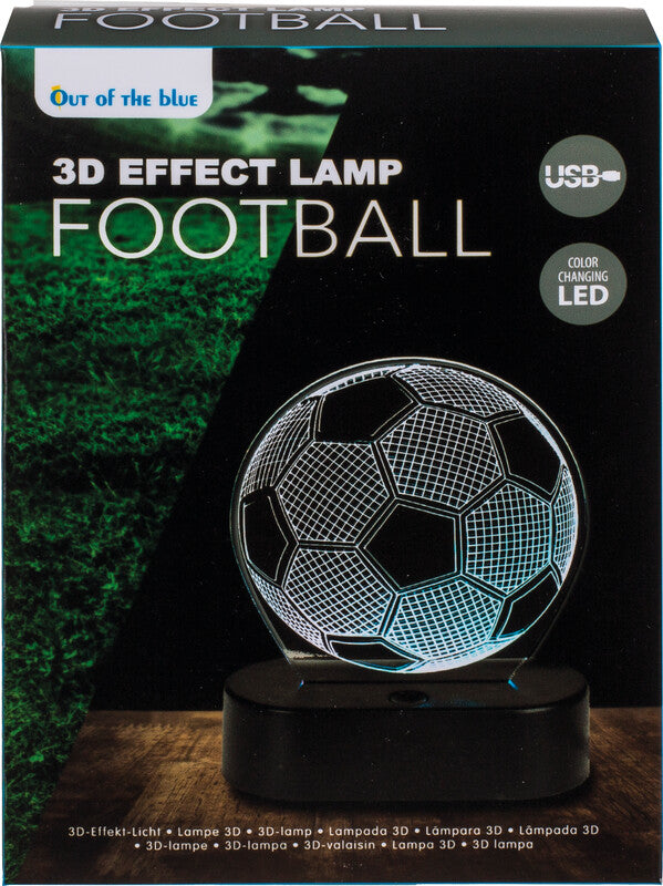 Out oft the blue Out of the Blue 3D-Lampe Fussball – USB, 13,0×17,0 cm – Mehrfarbig