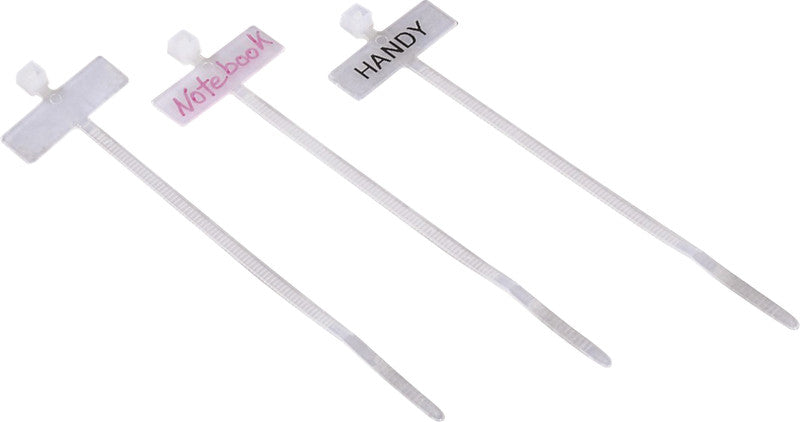 Hama Kabelbinder – 24 mm × 0,10 m, Kunststoff, Weiss, mit Beschriftungsfeld, Einmalverschluss, 25er-Pack