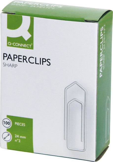Connect Büroklammern – 24 mm – Metall – Silber – 100 Stück