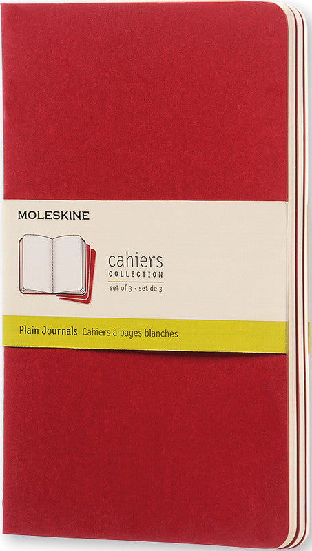 Moleskine Notizheft, blanko, Fadenheftung, Karton, 80 Seiten, 70 g/m² – Preiselbeerrot, 3er-Pack