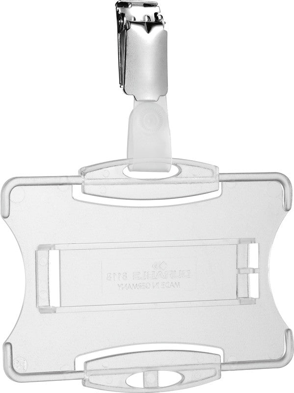 Durable Ausweishalter – 85 × 54 mm, Kunststoff, transparent, mit Clip – 25 Stück