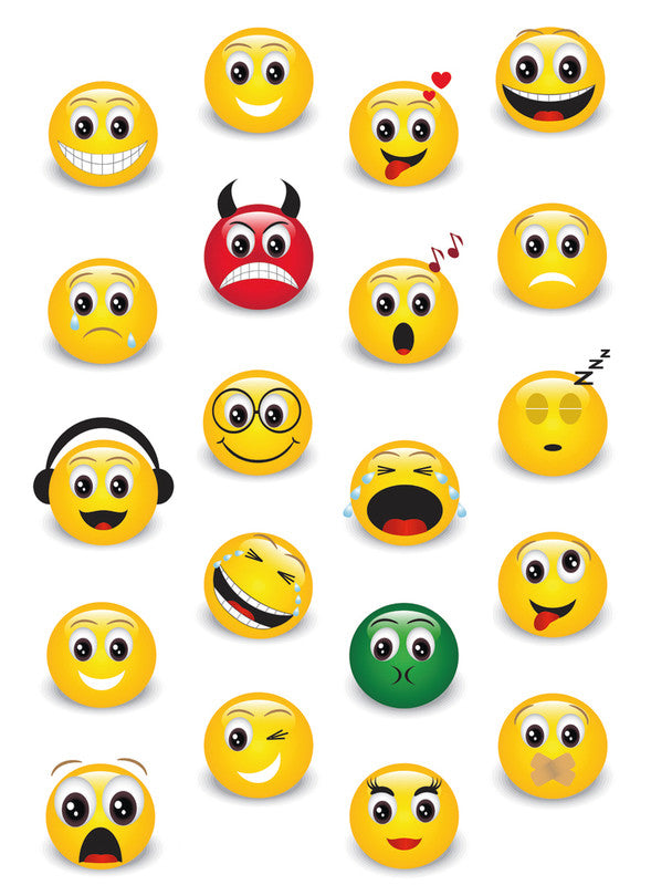 HERMA Magic Schmucketiketten – Motiv Smileys – Folie, Stone, 20 Stk, 1 Bogen