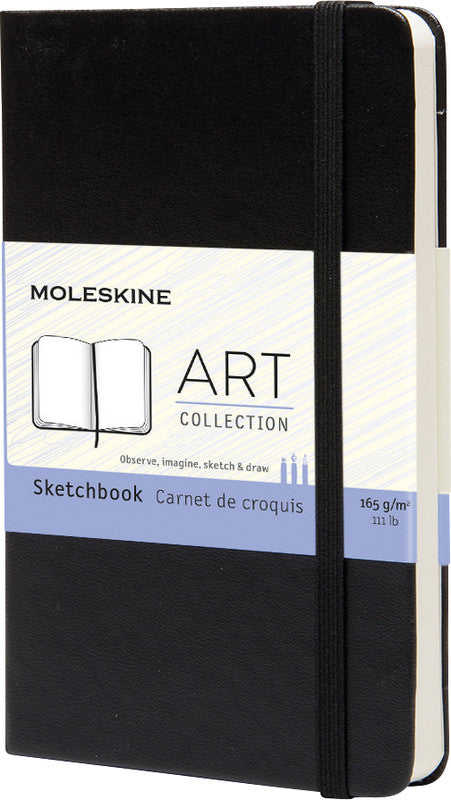 Moleskine Skizzenbuch, 90 × 140 mm, Fadenheftung, Hardcover, 104 Seiten, 160 g/m² – Schwarz