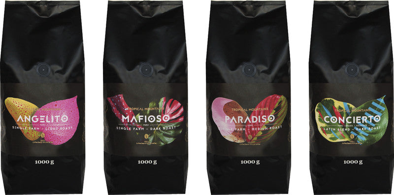 Tropical Mountains Bohnenkaffee Paradiso – 1 kg – Arabica/Robusta – Mittlere Röstung – Intensität 4/6