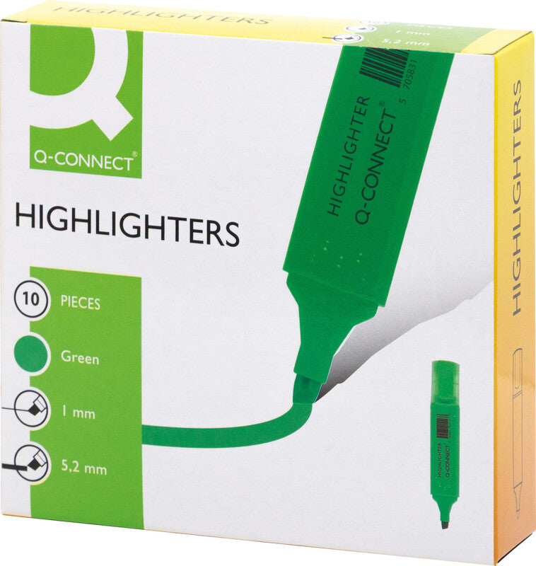Q-CONNECT Textmarker Grün – Keilspitze, 1–5 mm
