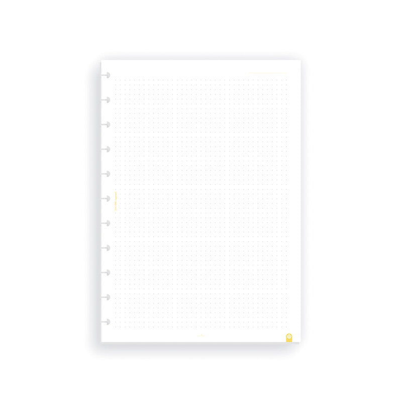 Carchivo Notizbuch-Einlagen A5, Punktraster, spezielle Perforierung, 100 g/m², für Spiralbuch Ingeniox – 50 Blatt