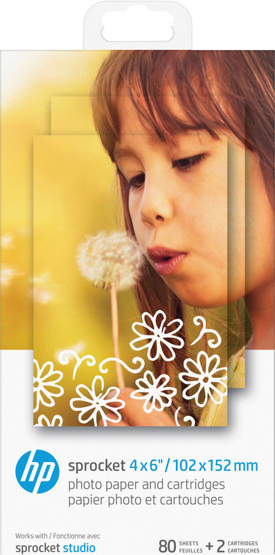 HP Sprocket Studio Fotopapier – glänzend, 102 × 152 mm, 240 g/m², 80 Blatt – für HP Sprocket Studio