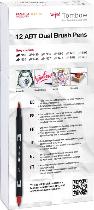 Tombow Filzstifte ABT, auswaschbar, 12 Stk.