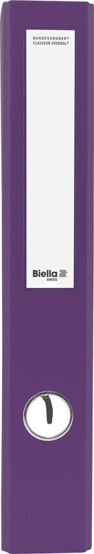 Biella Bundesordner – A4 hoch – 2-Ring Hebelmechanik, Rücken 40 mm – Violett, Karton, mit Niederhalter, FSC