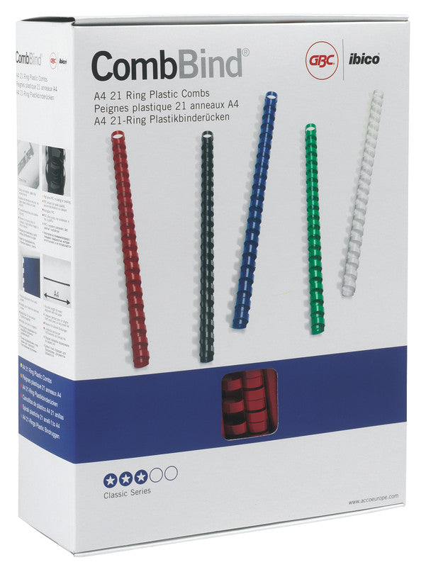 GBC Bindedisc-Ringe – für A4 – Ø 16 mm, rot, Kunststoff – 100 Stk.