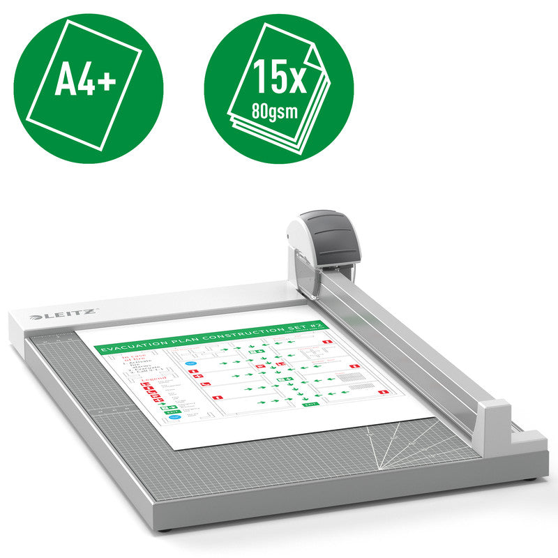 Leitz Rollenschneidemaschine Precision Office A4+ – 385 mm, bis A4+, 15 Blatt, Wellenschnitt/Perforation/Bütte