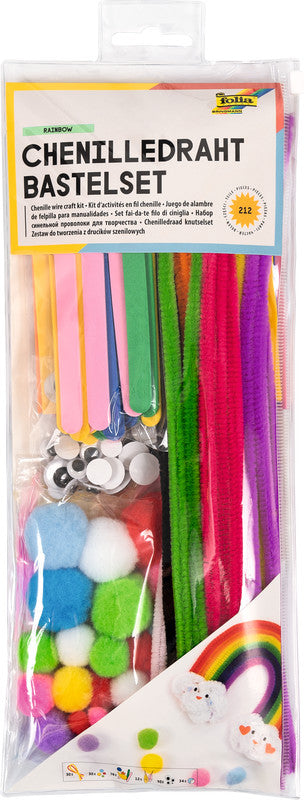 Folia Bastelset Pfeifenputzer Rainbow – 212-teilig – 150 × 360 × 30 mm