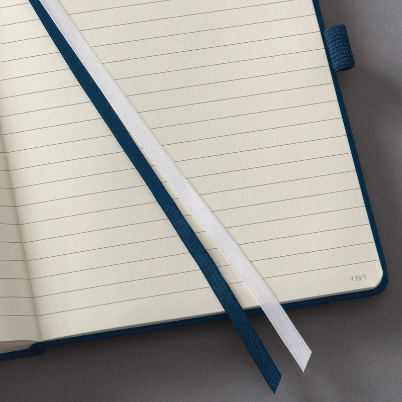 Sigel Notizbuch, A5, liniert, Fadenheftung, 194 Seiten, 80 g/m² – Mitternachtsblau