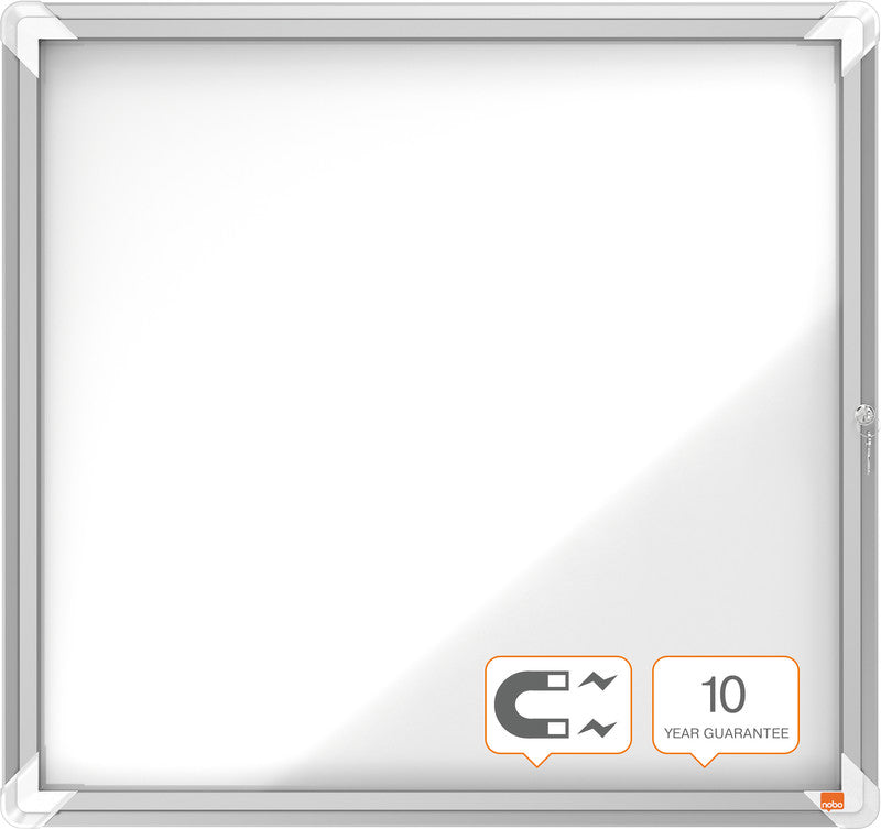 Nobo Schaukasten, 6 × A4 – Aluminium, Sicherheitsglas, abschliessbar, magnethaftend, 70,9 × 66,8 × 4,3 cm