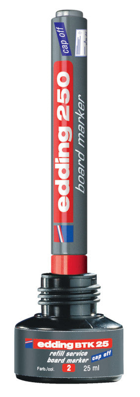 Edding Board Marker Tusche für Edding 250, 28, 29 + 3 weitere – rot, löschbar, 25 ml