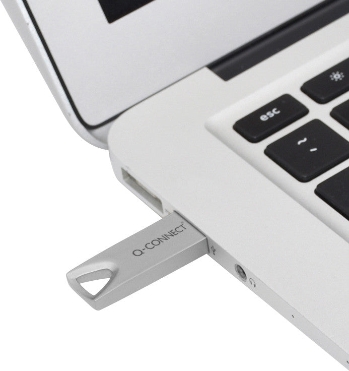 Q-CONNECT USB-Stick – 4 GB, USB 2.0, silber, wiederbeschreibbar