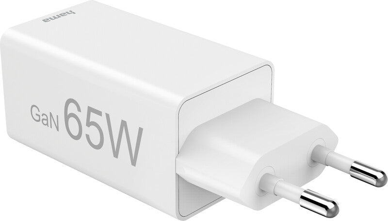 Hama 00201996 USB-Desktop-Ladegerät 65 W – USB-C×2, USB-A×1 – PD, QC 2.0/3.0 – Weiss