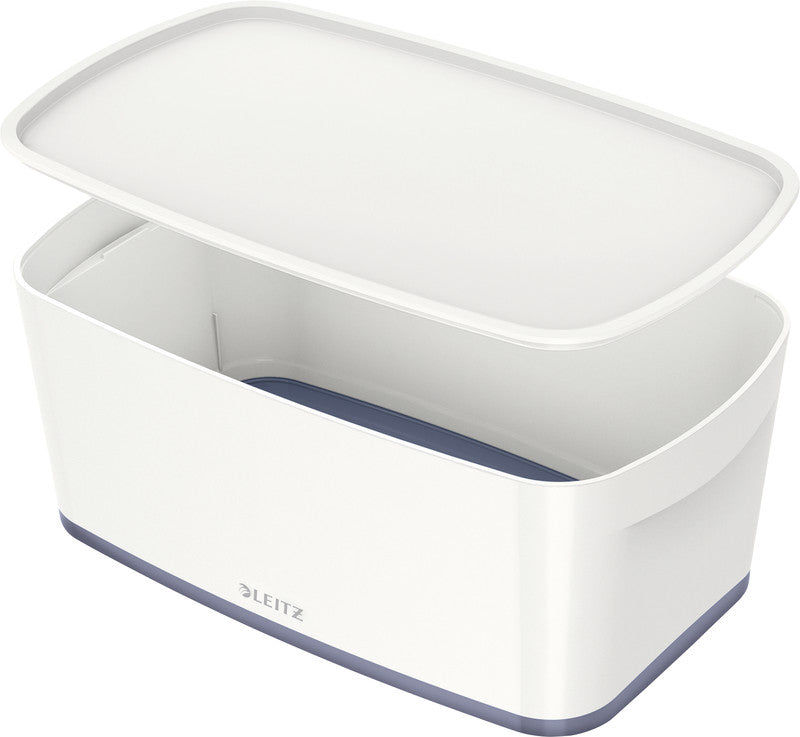 Leitz Aufbewahrungsbox MyBox – Kunststoff, weiss/grau, 31,8 × 12,8 × 19,1 cm – 1er-Pack
