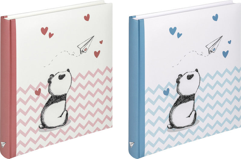 Walther Design Walther Fotoalbum Little Panda – für 280 × 305 mm, rosa, illustrierter Vorspann, Karton