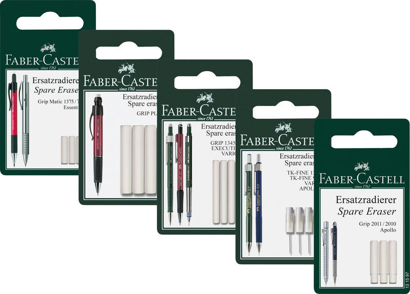 Faber-Castell Ersatzradierer für Executive, Grip 1347, TK-Fine – Weiss, 3 Stk.