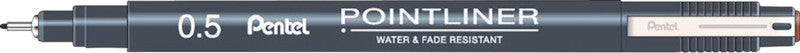 Pentel Pointliner Fineliner – 0,5 mm, braun, 1 Stk., wasserfest