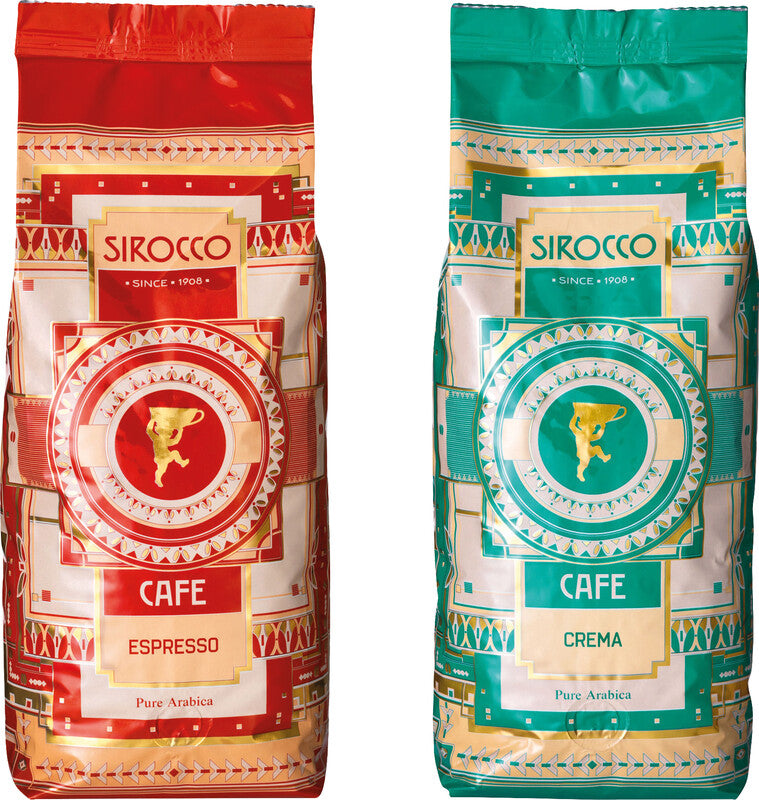 Sirocco Bohnenkaffee Crema – 500 g – Arabica – Leichter Röstgrad