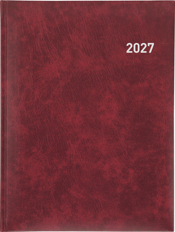 Biella Orario Agenda – 1 Woche/2 Seiten, gebunden, 17,5 × 23,5 cm, Jan–Dez, Weinrot, FSC