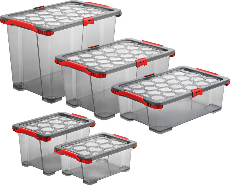 Rotho Aufbewahrungsbox Evo Total Protection – Kunststoff, Anthrazit, 39,3 × 23 × 28,3 cm