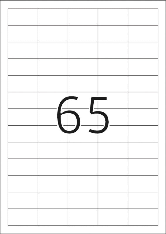 HERMA Etiketten (A4-Bogen), 38 mm × 21 mm, weiss, Papier, permanent, 100 Blätter (6500 Etiketten)
