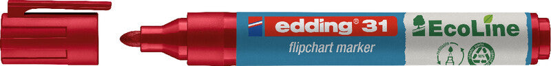 Edding Flipchart-Marker 31 EcoLine – Rundspitze 1,5-3 mm – Sortiert – 4er-Set