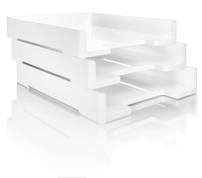 Sigel Briefkorb – mit Beschriftungsfeld, glänzend, weiss, B 268 × H 50 × T 333 mm, Serie Eyestyle