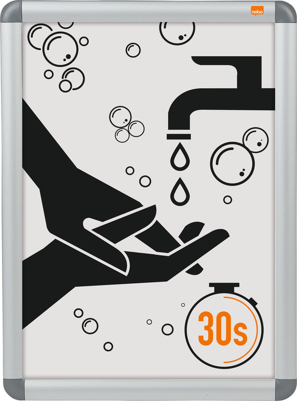 Nobo Plakatrahmen – 341 × 468 mm, silber, Metall, für A3