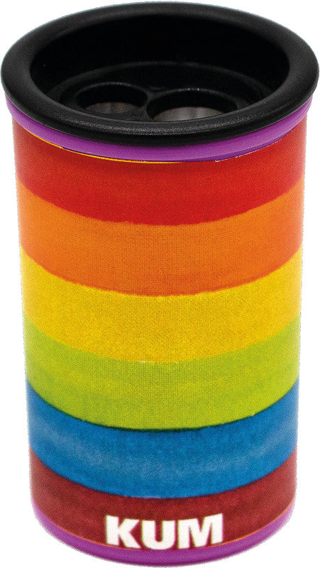 Kum Spitzer – manuell, 2-Loch, mit Behälter, für Blei- und Buntstifte Ø 8 und 11 mm, Magnesium, assortiert