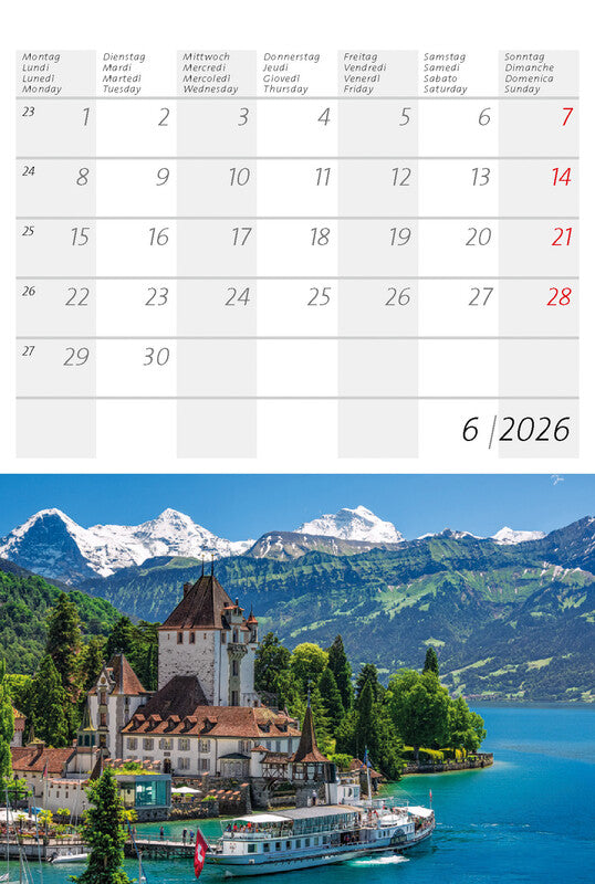 Calendaria Postkartenkalender 2026 – 14,8 × 22 cm – mit 12 Postkarten, mit Aufhänger