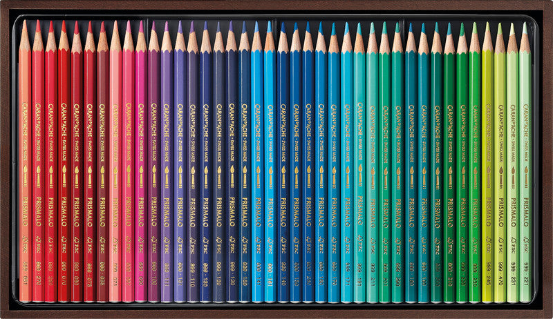 Caran d-Ache Caran d'Ache Prismalo Aquarellfarbstifte – 80 Farben, im Holzkoffer, Ø 3 mm, FSC