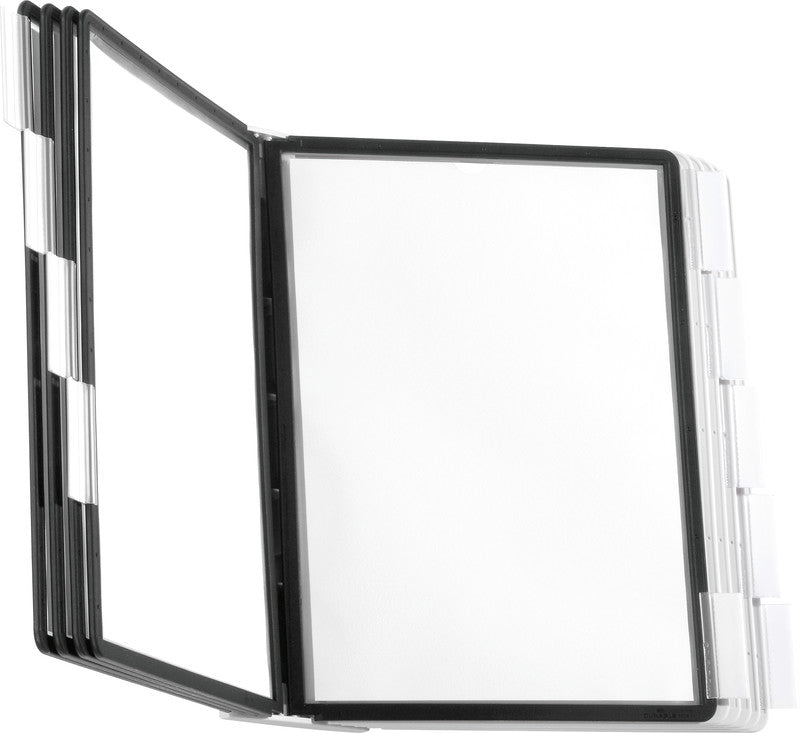 Durable Sichttafelsystem Sherpa Wall – 260 × 385 mm, grau, Kunststoff, für A4, 10er-Pack