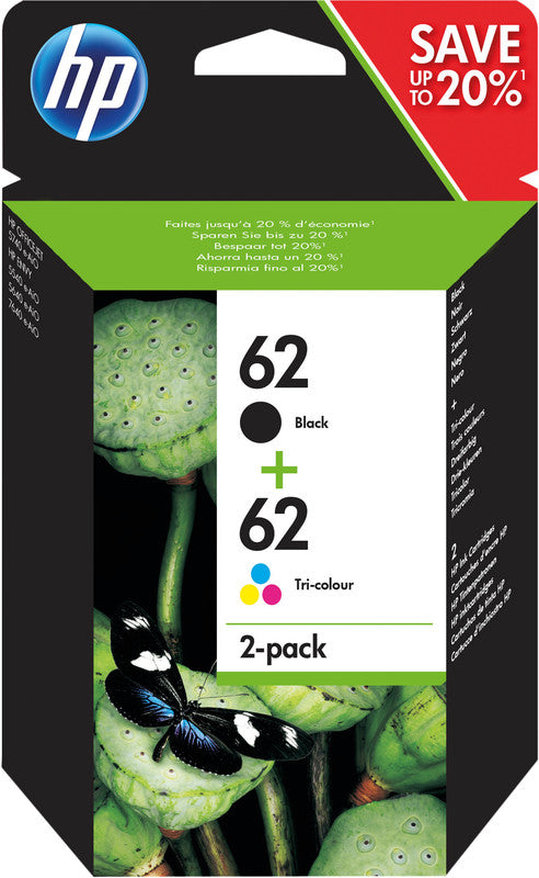 HP Tintenpatronen-Multipack 62, 2er-Pack – für Inkjetdrucker/Multifunktionsgeräte