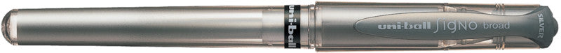 Uni-Ball Signo broad – Tintenroller, dokumentenecht, mit Kappe, 0,6 mm, silber
